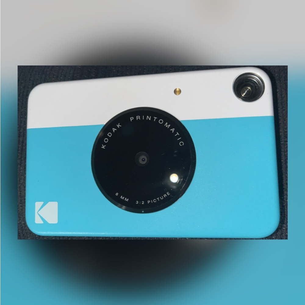 Kodak Printomatic Instant Camera - Aqua and White